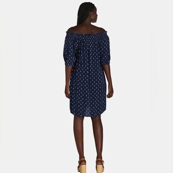 Time and Tru Smocked Neck Off the Shoulders Dress Womens Size Large - Picture 7 of 7